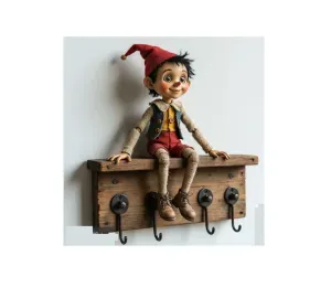Pinocchio Marionette Wall Coat Rack