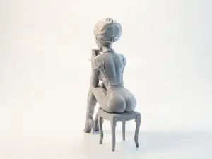 Elegant Lady Tea Time Figurine 3D Printable