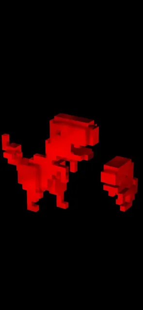 Trex and small dinosaur made of cubes — Фото 6 из 9