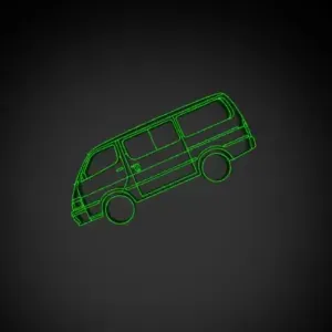 Toyota Hiace 2004 Silhouette Wall Art