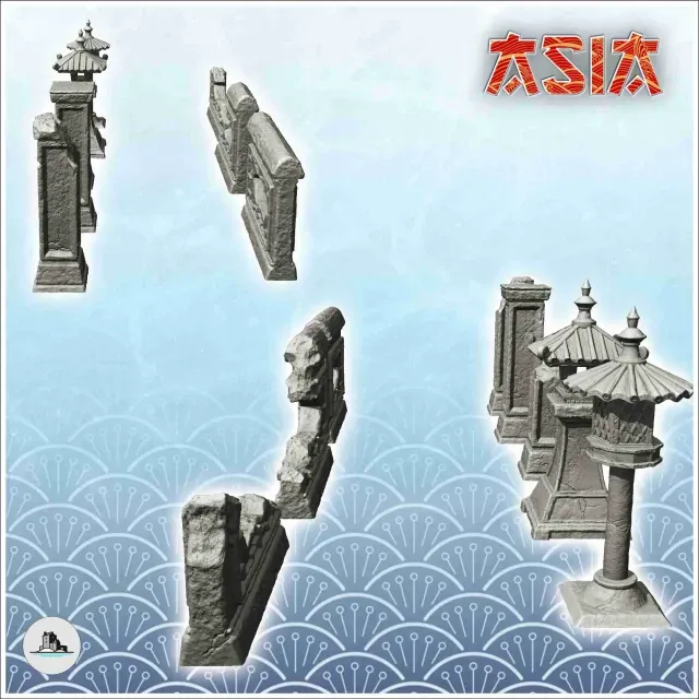 Asian Outdoor Decoration Set (6) - Asian Scenery Terrain War — Фото 3 из 9