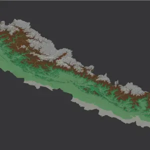 Districts of Nepal. 3D Map puzzle (75-piece)