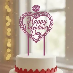 Happy Valentine Cake Topper