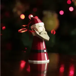 Low Poly Santa - Christmas Ornament Supportless