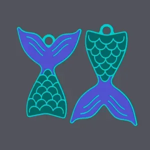 Mermaid Tail - Keychain v2 (2 versions)