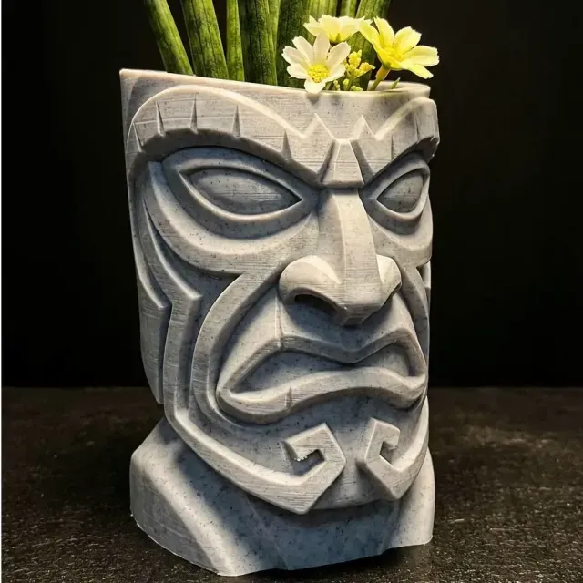 Polynesian Tiki Planter | Tribal Totem Flower Pot