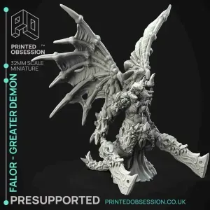 Falor - Greater Demon - PRESUPPORTED - 32mm Scale