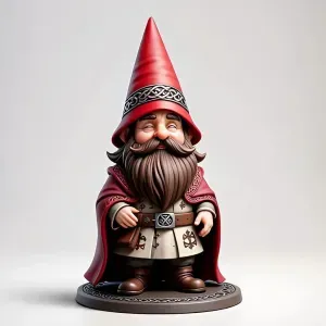3227 Fairy Tale Gnome Color Full-Body Figurine on Base STL