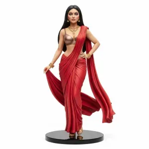Crimson Sari Enchantress – Indian Glam Collection
