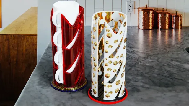 Coffee & Tea Cup & Mug Stacker Universal Fit 4 Elegant Models — Image 8 of 9