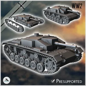 Sturmgeschutz StuG III Schwade flamethrower Flamm - miniatur