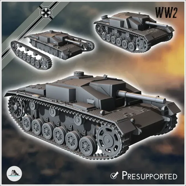 Sturmgeschutz StuG III Schwade flamethrower Flamm - miniature