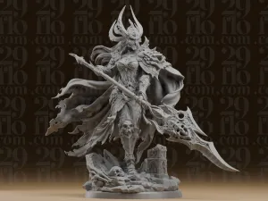 #284 Undead Queen Warrior Resin Statue with Doom Spear