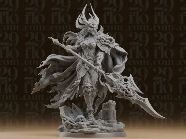 #284 Undead Queen Warrior Resin Statue with Doom Spear