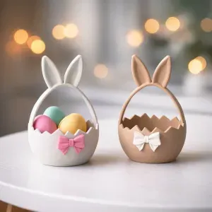 3D Easter Basket | Rabbit-Eared Ribbon Figurine