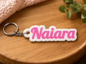 Porta-Chaves Personalizado com Nome – Naiara | Keychain 3D