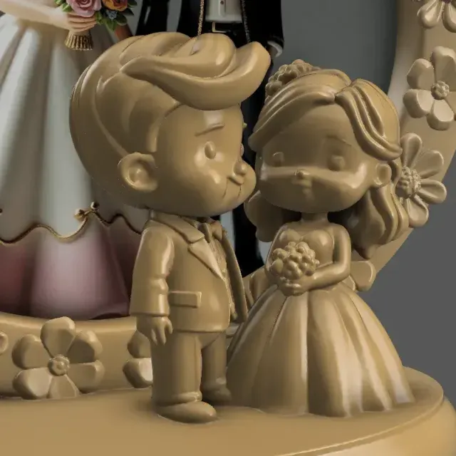 Wedding Couple 3D Photo Frame – Romantic STL for Printing — Фото 5 из 8