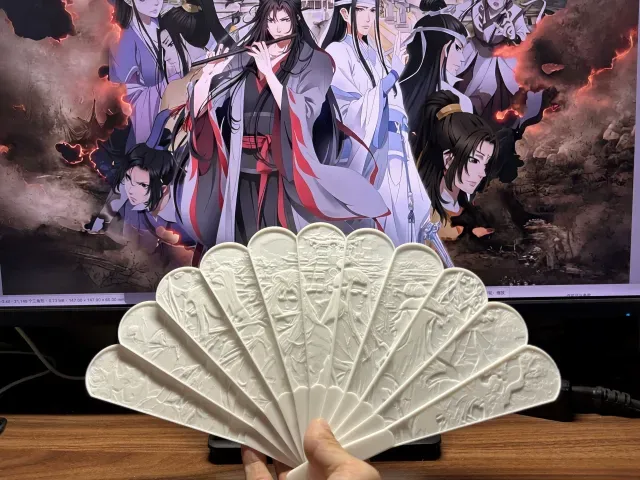 Mo Dao Zu Shi Wei Wuxian Lan Wangji Anime Characters Translucent Relief Fan
