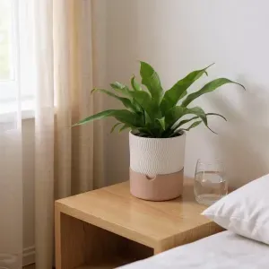 2-Piece Ribbed Planter Set – Smart Self-Watering Plant Pot