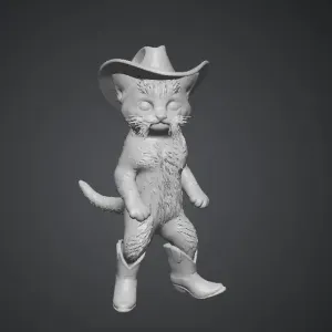 Cat Cowboy Western figure old west