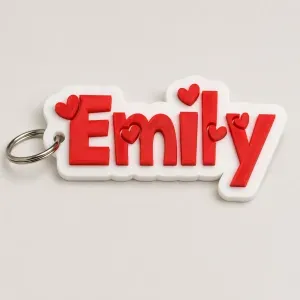 Emily's name tags with hearts