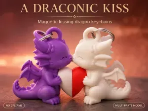 A DRACONIC KISS - Magnetic kissing dragon keychains
