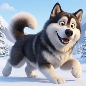 Joyful Alaska Malamute Dog