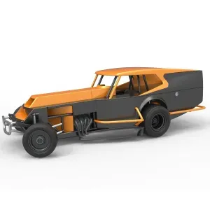 Vintage Dirt Modified stock car V5 while turning Scale 1:25
