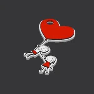 Keychain Love Heart Balloon