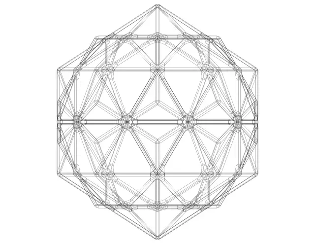 Wireframe Shape Compound of Dodecahedron and Icosahedron — Image 7 of 9