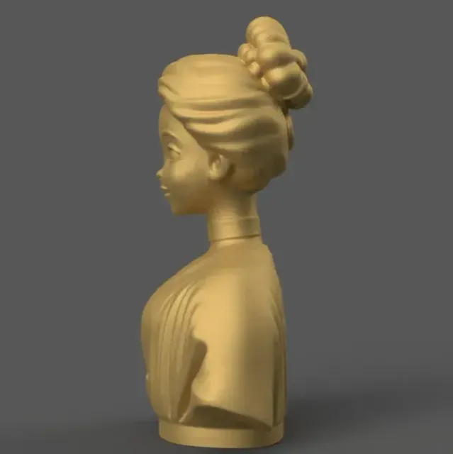 Elegant Lady Bust Statue – 3D Model STL for Decoration — Image 4 of 9