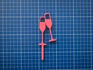 Champagne glass cake topper/cupcaketopper