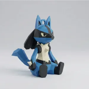 Low Poly Lucario Keychain | #09