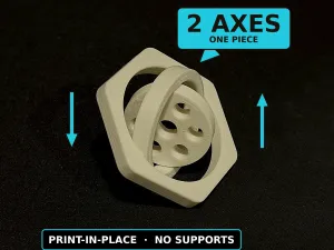 Gimbal Fidget — Two-Axis Print-in-Place Desk Toy | NoSupport