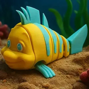 Flexi Flounder - Little Mermaid Articulated Toy