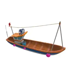 Wooden Fishing Boat Vessel 3D Model STL Printable