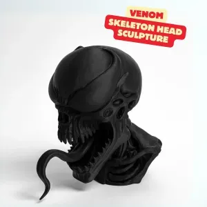 VENOM SKELETON HEAD SCULPTURE