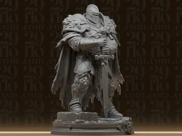 #162 Ornate Lion Knight Statue - Fantasy Armored Paladin Fig — Фото 2 из 4