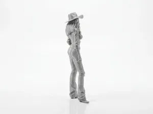 Cowgirl In Jeans Figurine Female Figure 3D Printable