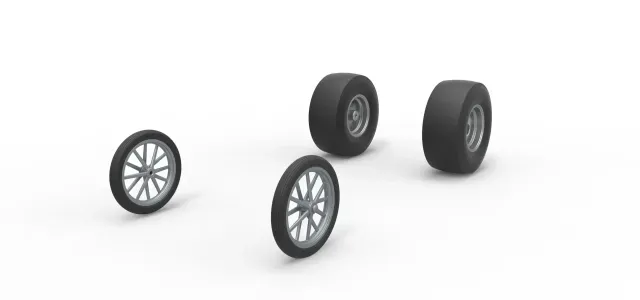Wheel set of Vintage Front engine dragster V3 Scale 1:25 — Фото 3 из 9