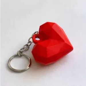 Low Poly Heart Keychain