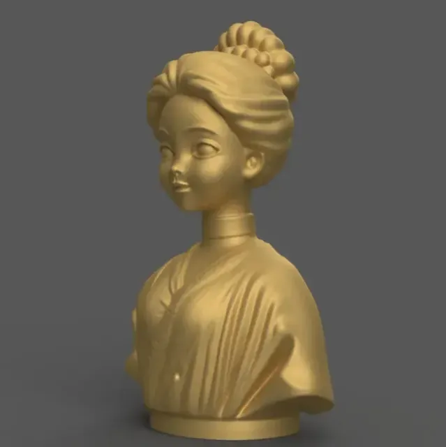 Elegant Lady Bust Statue – 3D Model STL for Decoration — Image 3 of 9