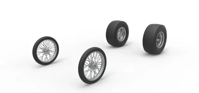 Wheel set of Vintage Front engine dragster V4 Scale 1:25 — Image 3 of 9