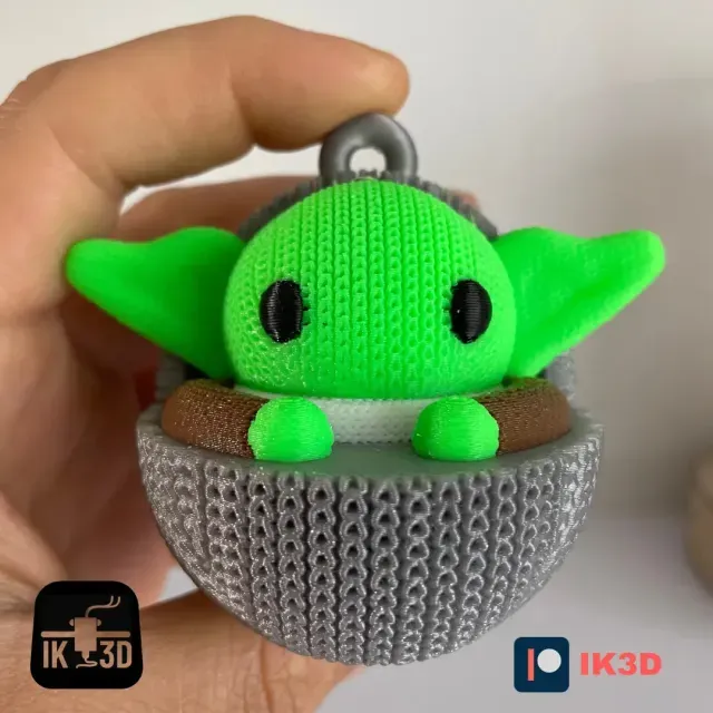 KNITTED GROGU / BABY YODA FIGURINE AND ORNAMENT - MULTI PART — Image 6 of 9