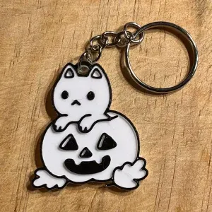 Keychain Cat in Pumpkin