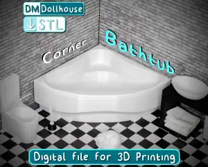 Get the Bathtub 1/12 scale STL file for Dollhouse now!