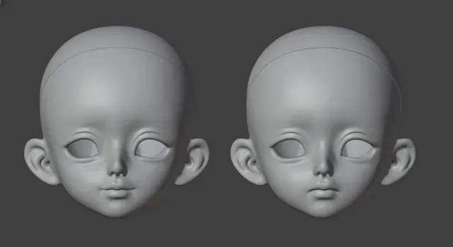 BJD head cute doll face happy and unhappy — Фото 5 из 8