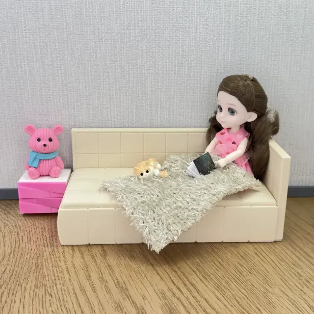Miniature Corner Sofa Bed - 1:12 Scale Dollhouse Furniture — Фото 3 из 9