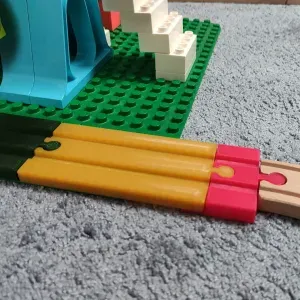 Wooden train tracks compatible with DUPLO