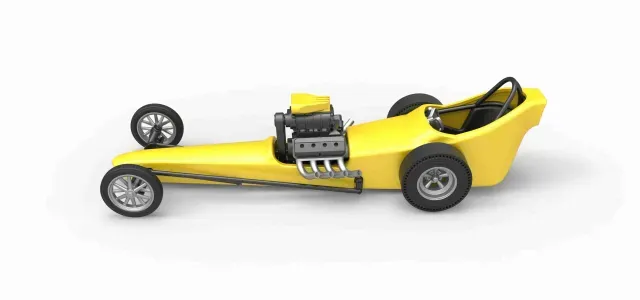 Front engine old school dragster with shell V3 Scale 1:25 — Фото 6 из 9